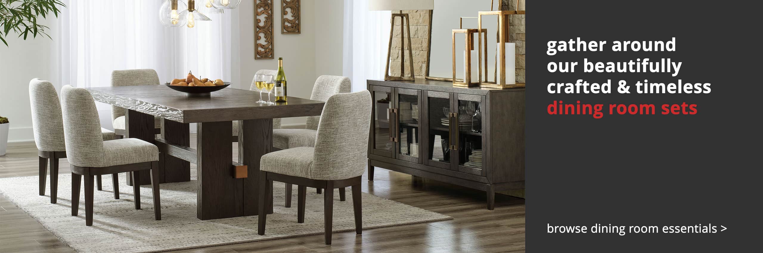 gather around our beautifully crafted & timeless dining room sets – browse dining room essentials